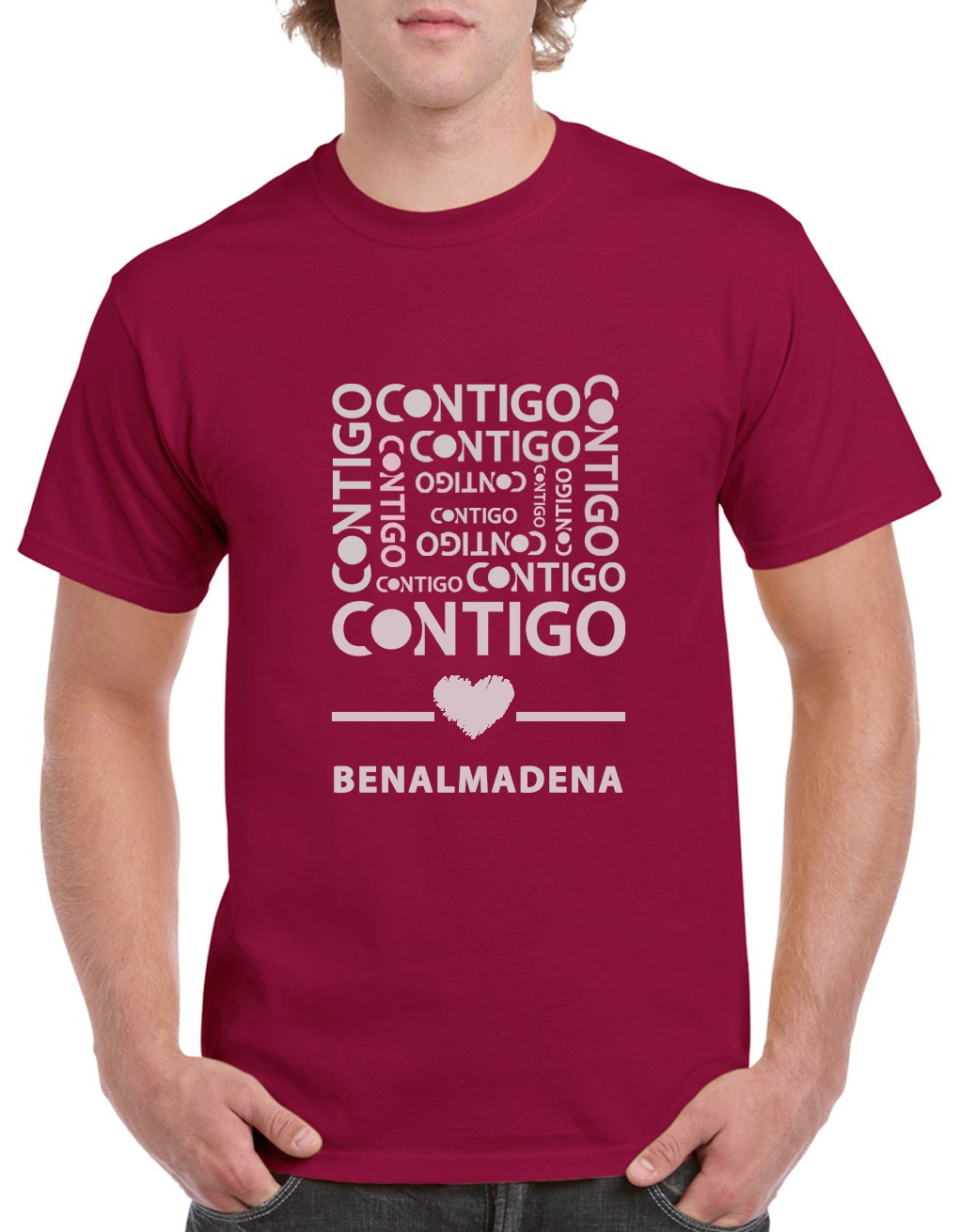 Camiseta Burdeos Contigo Somos Democracia Benalmádena